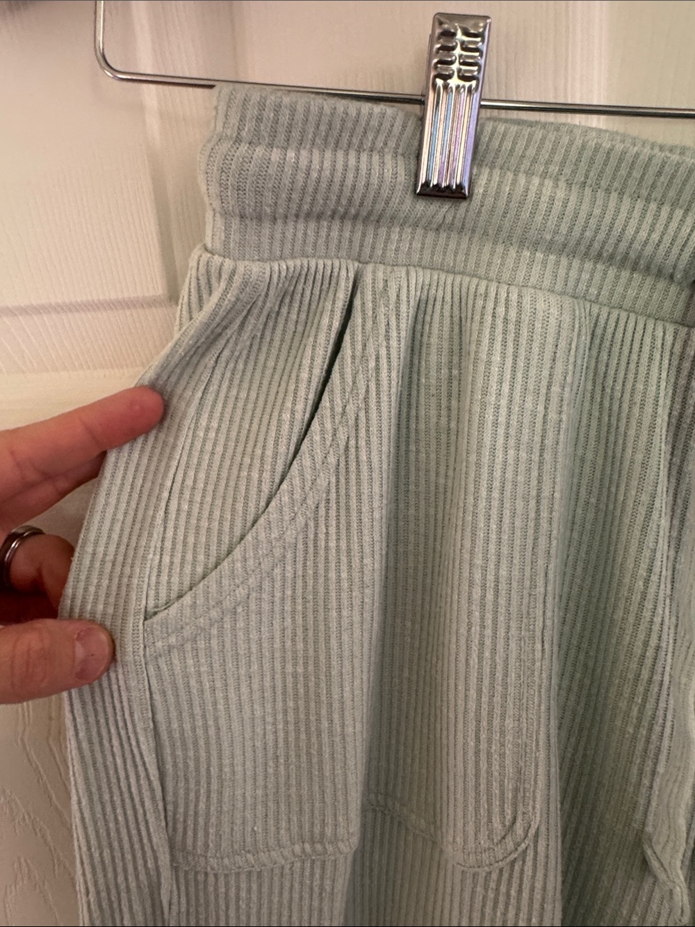 Gymshark Ribbed Long-Sleeve Drawstring Crop Top in Mint - Picture 12 of 14